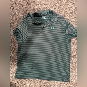 Under Armour Green Striped Kids Polo Shirt